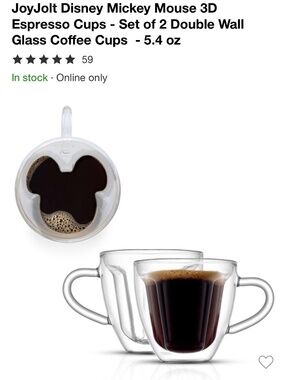 Mickey Mouse 3D Espresso Cups